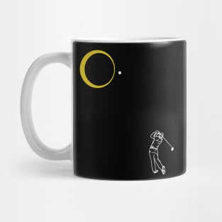 Total Solar Eclipse 2024 Golf Player Golfing Swing Ball Mug